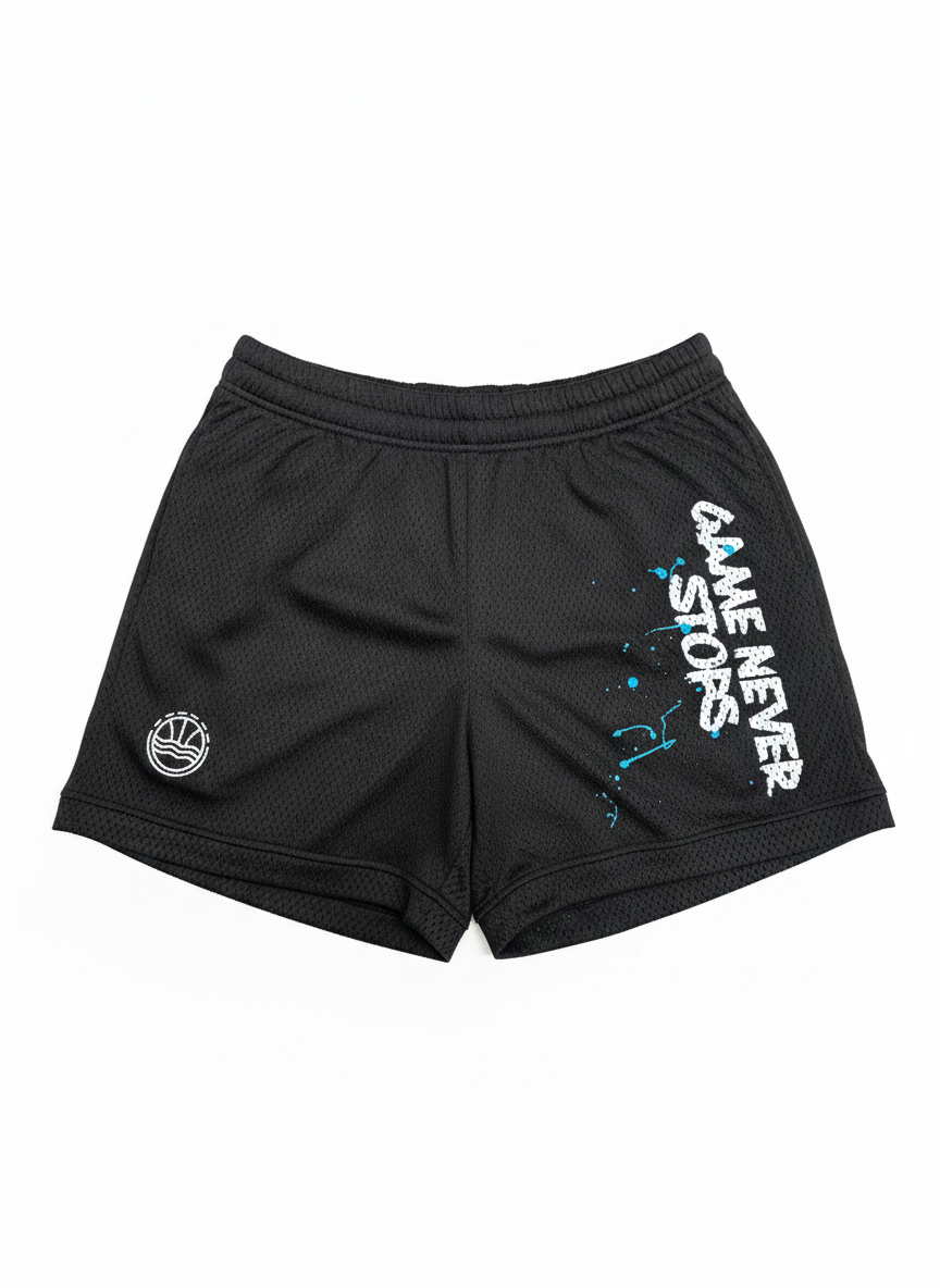 Game Never Stops Shorts Black
