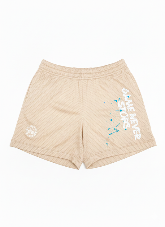 Game Never Stops Shorts Beige